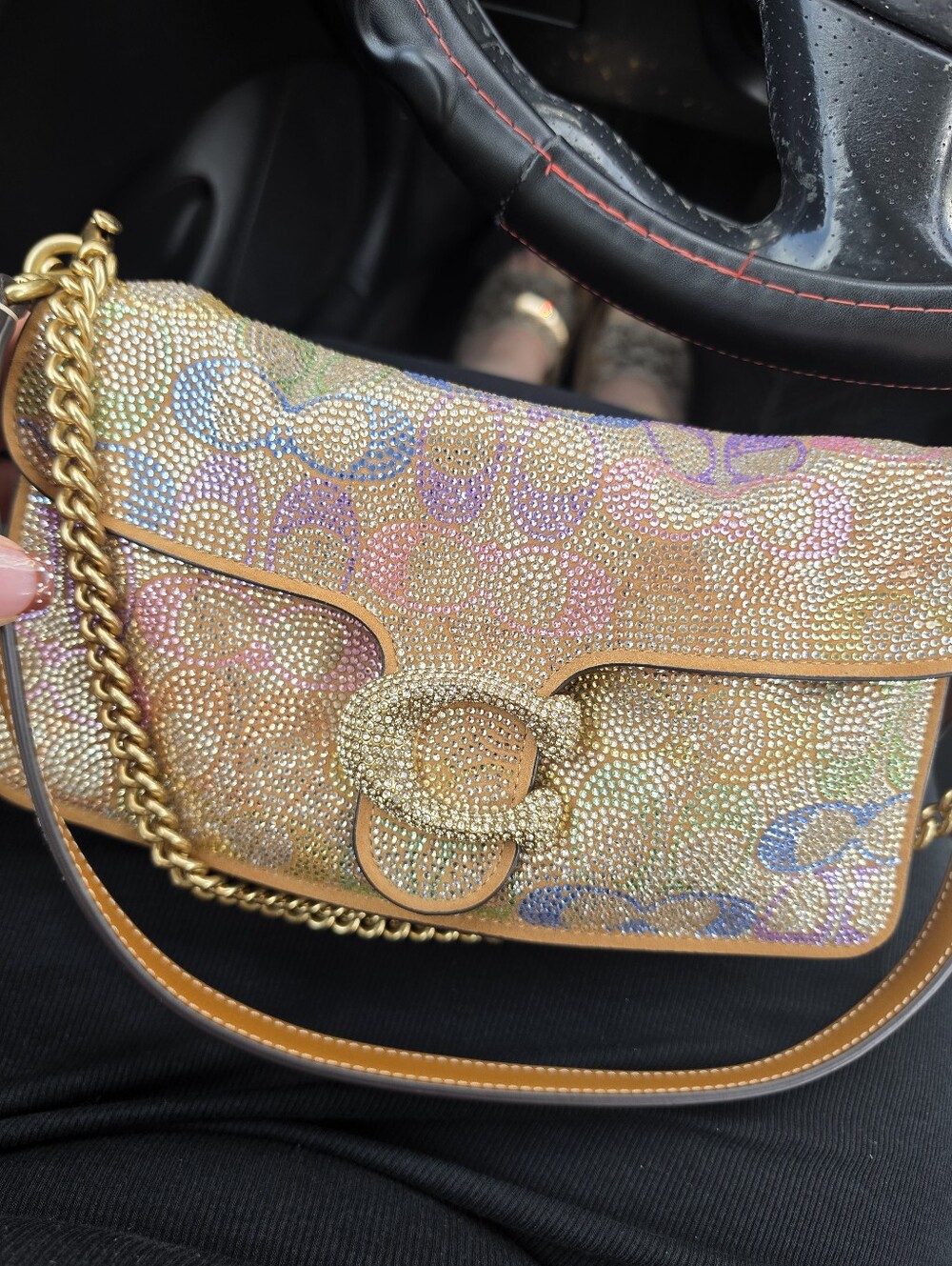 Coach Rainbow Crystal Tabby 26